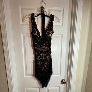 Black Tie Crochet Lace Top